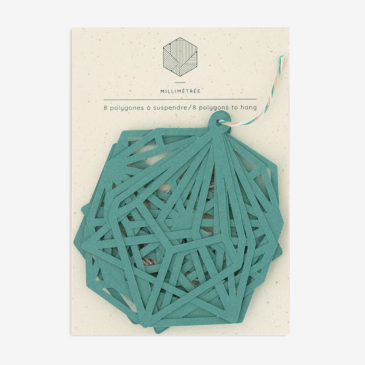 sachet de 8 polygones formes papier découpées palmier