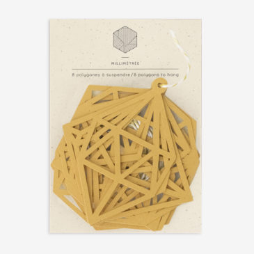 sachet de 8 polygones formes papier découpées moutarde