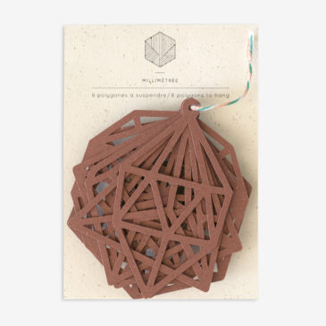 sachet de 8 polygones formes papier découpées terracotta