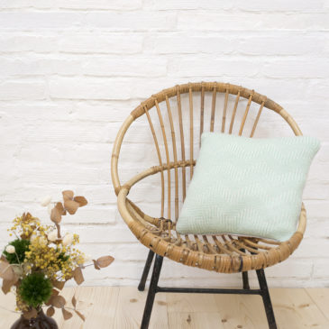 Millimetree coussin tricoté Jacquard fait main France zig zag