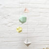 mobile aérien laiton 4 polyèdres origami fait-main millimétrée