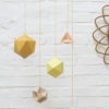 Millimétrée - mobile Aéline - polyèdre - origami - paper - moutarde -laiton