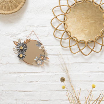 jeaninne x millimetree | miroir vitrail américain et origami couronne lilwenn , papier souris